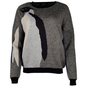 Max Mara Sweater Black Penguin print Womens Small